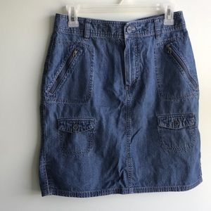 Columbia knee length denim skirt, 8